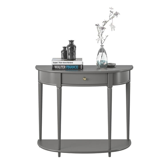 Aurora Half-Moon Console Table, Gray