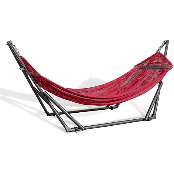 Aurora Home EZ Daze Portable Double Sized Hammock with Stand Red