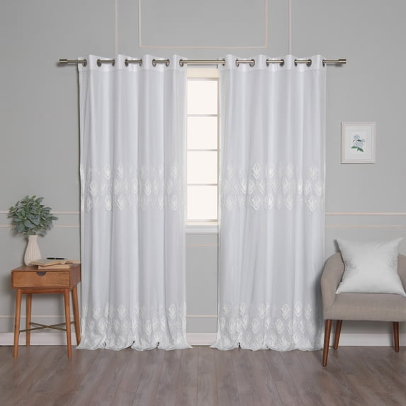 Aurora Home Mix and Match Trellis Cut Out Curtains Vapor 96 96 Inches