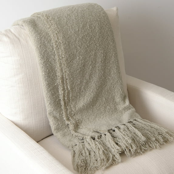 Aurora Home Plush Touch Fringe Throw GREY