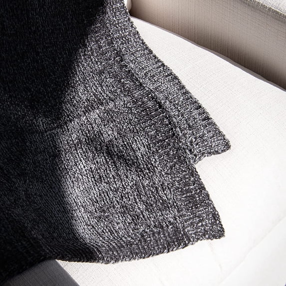 Aurora Home Shiny Chenille Throw Blanket 50x60 - Gray
