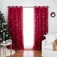 thumbnail image 1 of Aurora Home  Silver Foil Snowflake Thermal Insulated Blackout Curtains Red - 96"L, 1 of 5