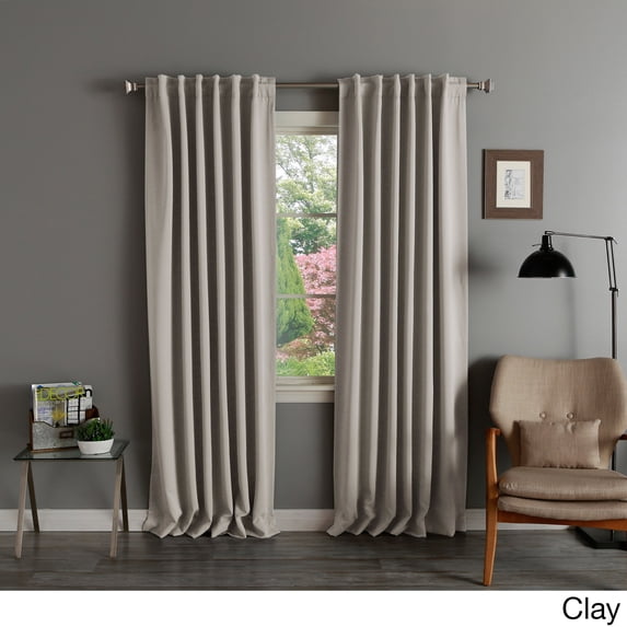 Aurora Home Solid Insulated Thermal Blackout Curtain Panel Pair