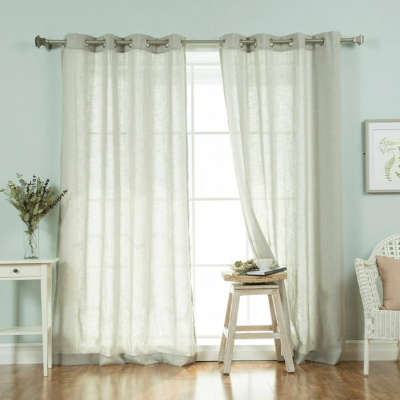 Aurora Home Solid Linen Blend Curtain Panel Pair Grey