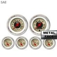 thumbnail image 1 of Aurora Instruments GAR2126ZEARABAE 6 Gauge Set with emblem - SAE American Classic Gold IIII, Red Vintage Needles, Chrome Trim Rings ~ Style Kit DIY Install, 1 of 2
