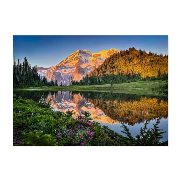 Aurora Lake Landscape - Photography Mountain Lake Nature Landscape Scenic Wilderness Unframed Wall Art Print 12 x 18 inches
