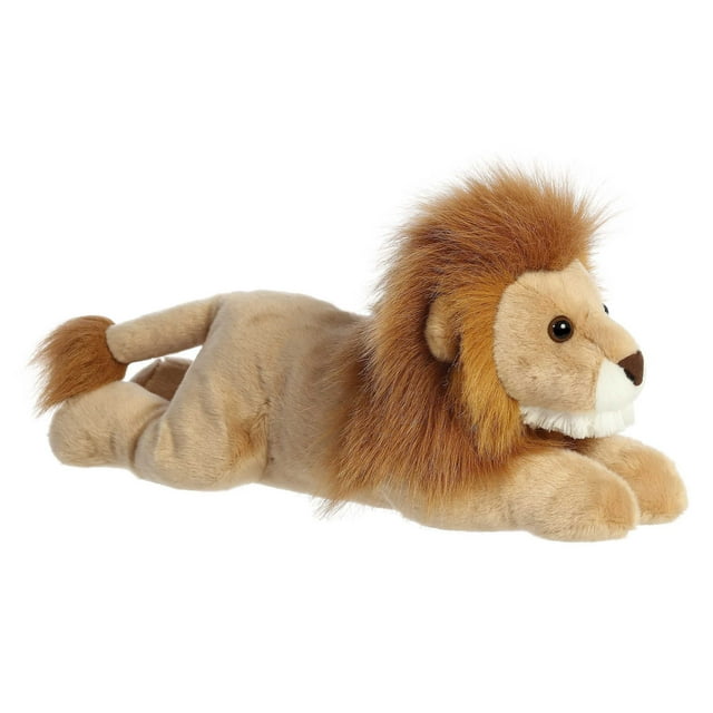 Aurora Plush Animal - Leonardus Lion Grand Flopsie, Large Brown Stuffed ...