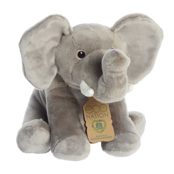 Aurora - Large Grey Eco Nation - Eco Hugs 11.5" Elephant - Responsibly Made Stuffed Animal