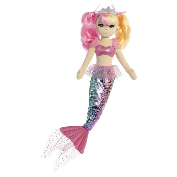 Aurora - Large Multicolor Sea Sparkles - 17.5" Sea Rose - Enchanting Stuffed Doll