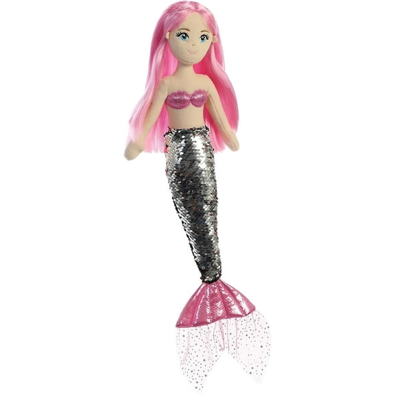 Aurora - Large Pink Sea Sparkles - Sequin Sparkles 18" Ava - Enchanting Stuffed Doll