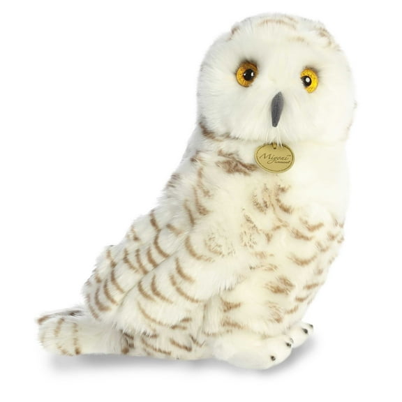 Aurora - Large White Miyoni - 12" Snowy Owl - Realistic Stuffed Animal