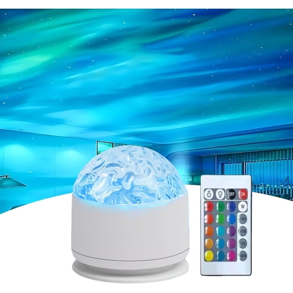Aurora Light Projector, 2 in 1 Galaxy Light, USB Rechargeable and Easy-to-Use Night Light Projector, Ocean Wave Projector with Remote Control, for Home Decoration