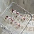 thumbnail image 1 of Aurora Manicure Pure Handmade Wearing Nail Cherry Short Ladder French Nail Plate Advanced press-on nails, 1 of 9