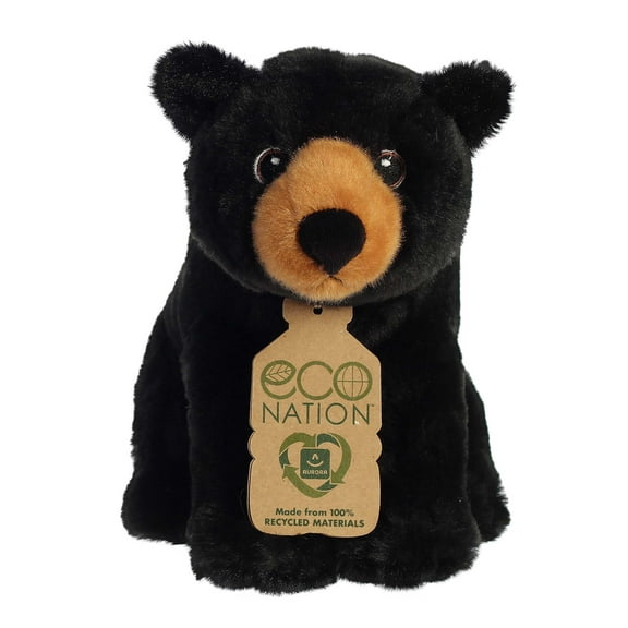 Aurora - Medium Black Eco Nation - 8.5" Black Bear - Responsibly Made Stuffed Animal