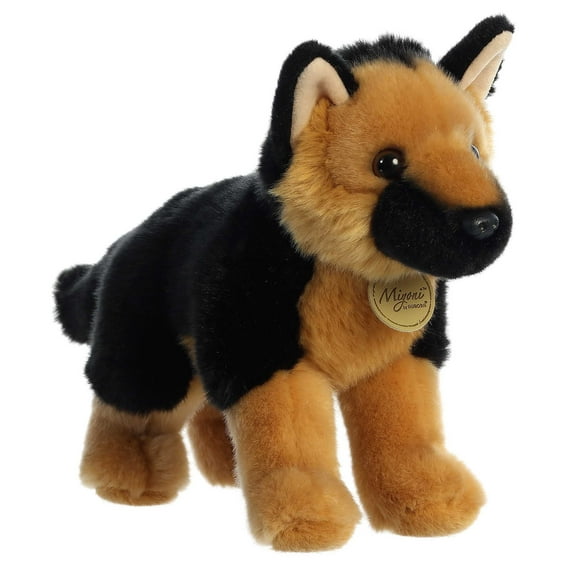 Aurora - Medium Black Miyoni - 9.5" German Shepherd - Realistic Stuffed Animal