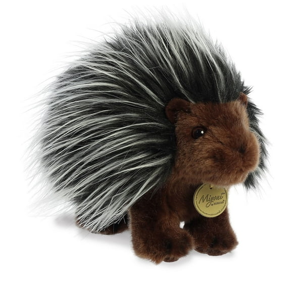 Aurora - Medium Black Miyoni - 9" Porcupine - Realistic Stuffed Animal