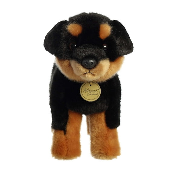 Aurora - Medium Black Miyoni - 10" Rottweiler - Realistic Stuffed Animal