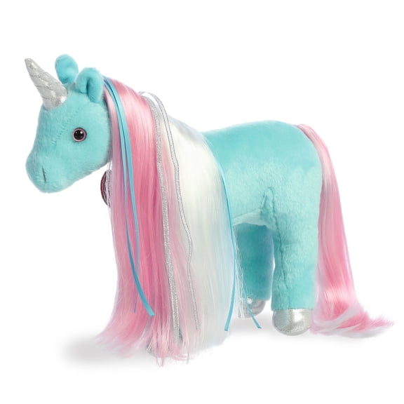 Aurora - Medium Blue Breyer - Mane Event - 10" Moonlight Unicorn - Exquisite Stuffed Animal