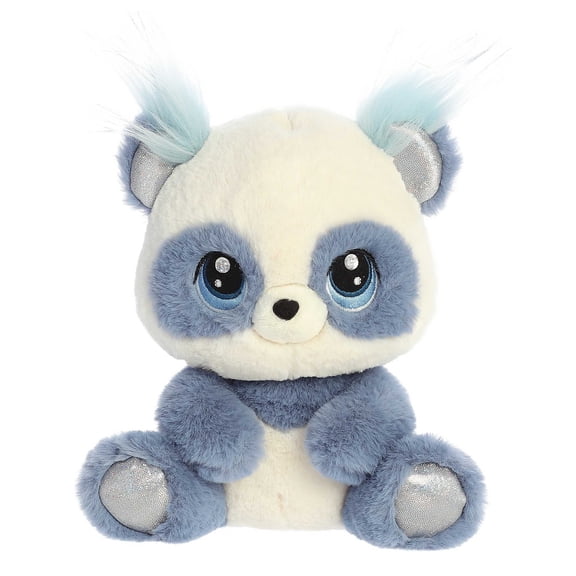 Aurora - Medium Blue Enchanted - 9.5" Peony Panda - Sparkling Stuffed Animal