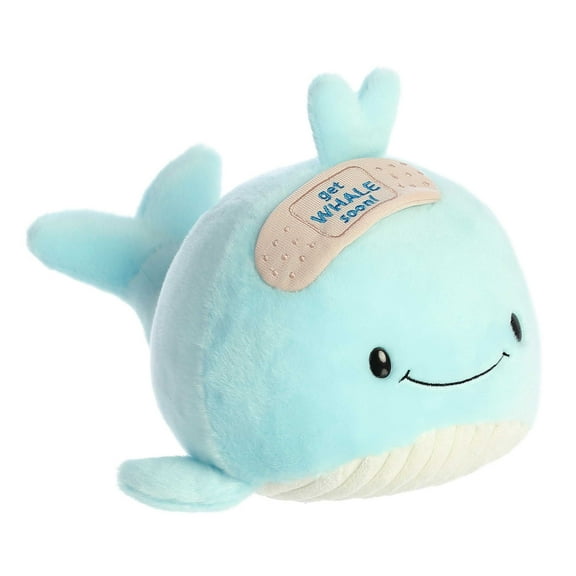 Aurora - Medium Blue JUST SAYIN' - 10" Get Whale Soon - Witty Stuffed Animal