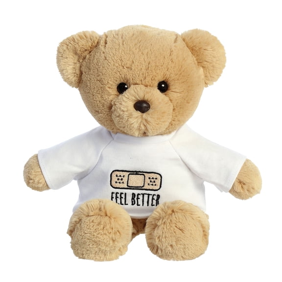 Aurora - Medium Brown Bear - 10.5" Feel Better T-Shirt Bear - Snuggly Stuffed Animal