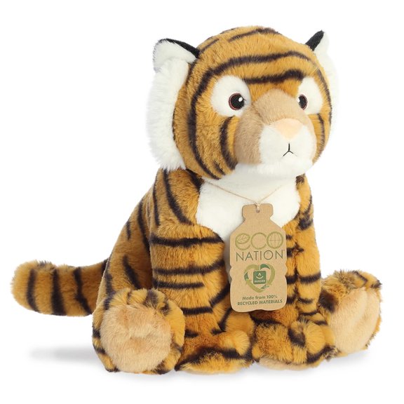 Aurora - Medium Brown Eco Nation - 10" Tiger - Responsibly Made Stuffed Animal