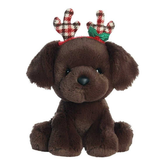 Aurora - Medium Brown Holiday - Holiday Cheer 7.5" Rudy Chocolate Lab - Festive Stuffed Animal