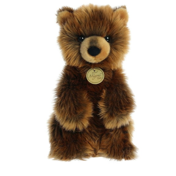 Aurora - Medium Brown Miyoni Tots - Sitting Pretty 10" Grizzly Bear Cub - Adorable Stuffed Animal