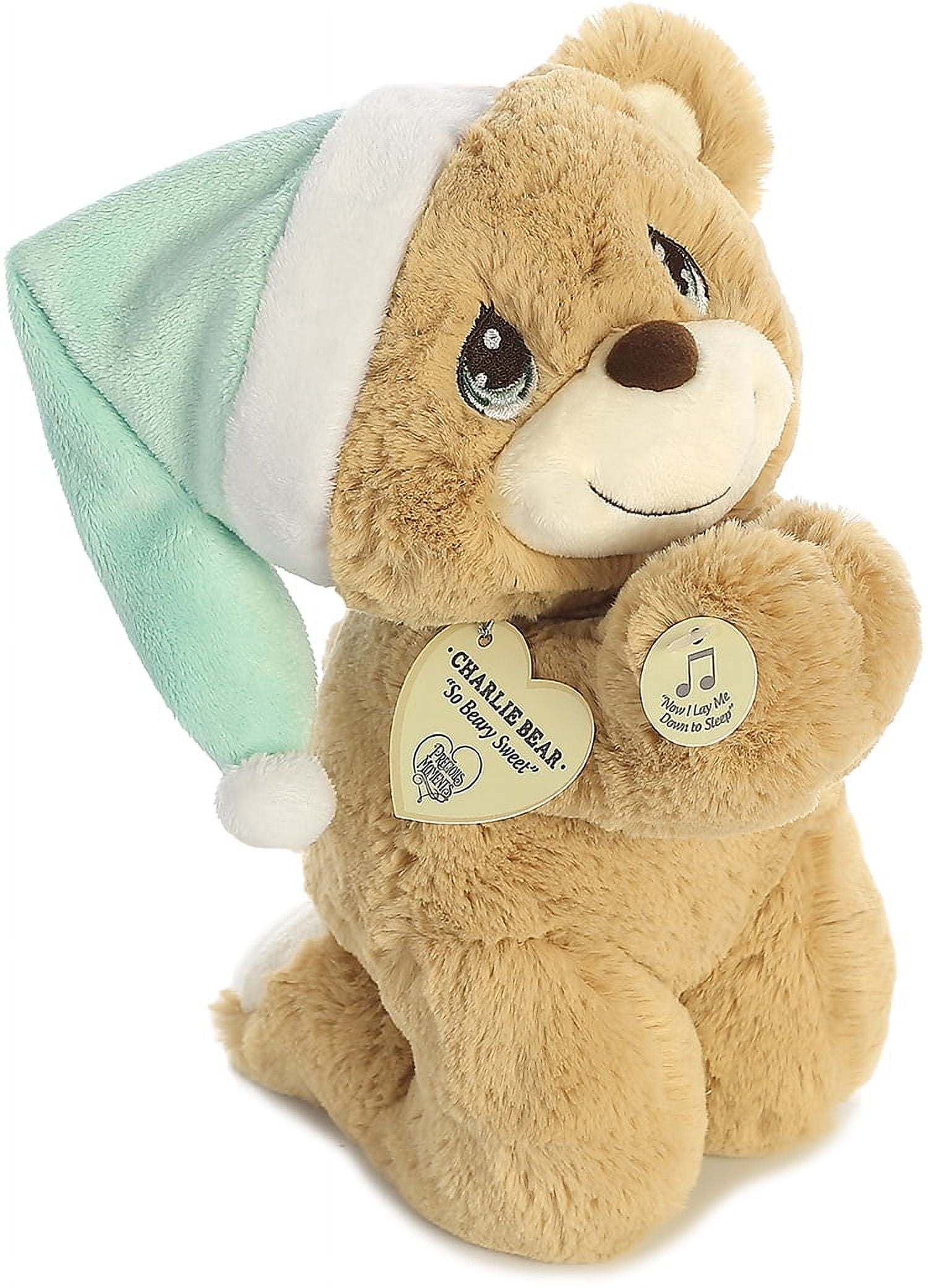 Aurora - Medium Brown Precious Moments - 10" Charlie Prayer Bear - Inspirational Stuffed Animal
