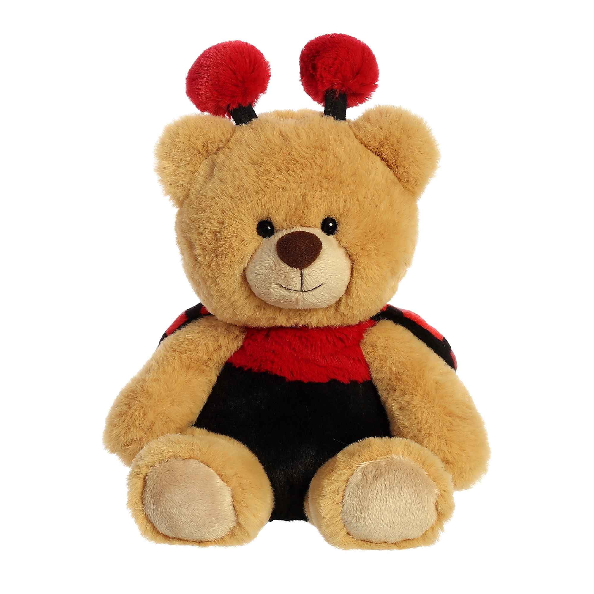 Aurora - Medium Brown Spring - 8" Ladybug Bear Wanna Be - Vibrant Stuffed Animal