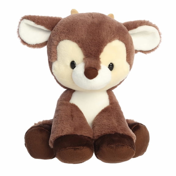 Aurora - Medium Cocoa Brown Festive Stuffed Animal - Dashing Reindeer - Holiday