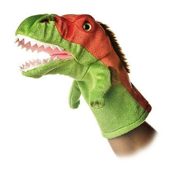 Aurora - Medium Green Hand Puppet - 10" Velociraptor - Interactive Stuffed Animal