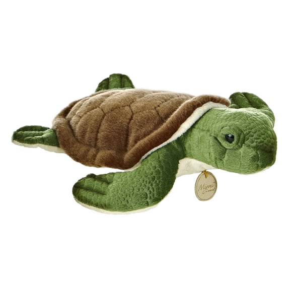 Aurora - Medium Green Miyoni - 10" Sea Turtle - Realistic Stuffed Animal