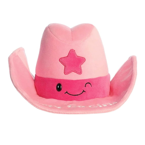 Aurora - Medium Pink JUST SAYIN' - 11" Let's Go Girls Cowgirl Hat - Witty Stuffed Animal