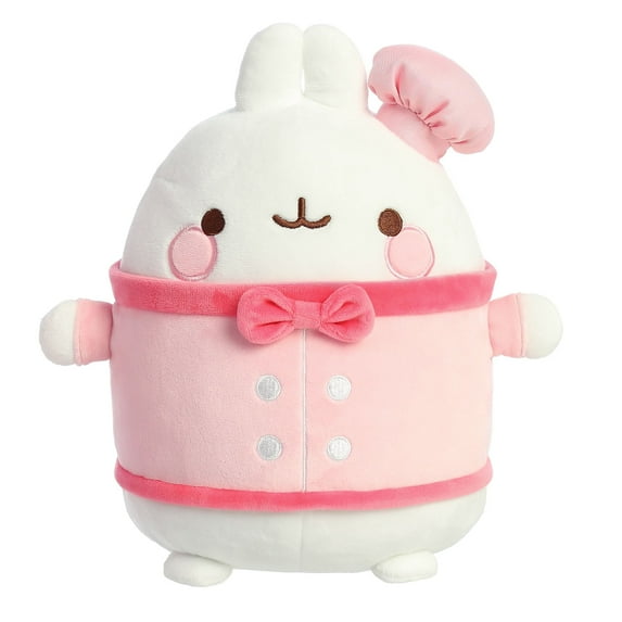 Aurora - Medium Pink Molang - 10" Chef Molang - Playful Stuffed Animal