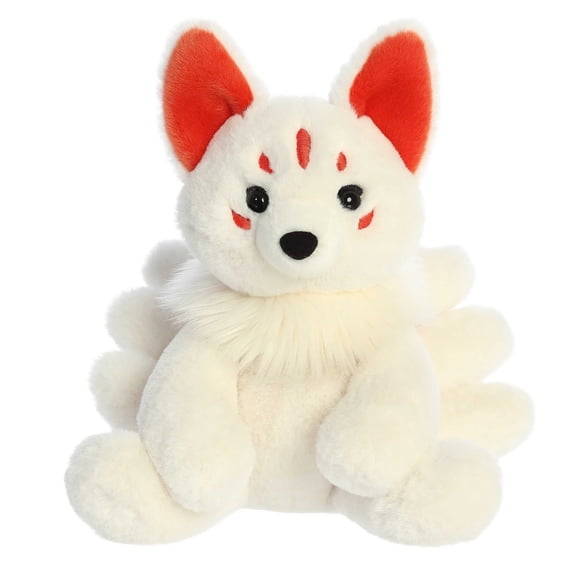 Aurora - Medium White Fantasy - 10" Kitsune - Mysterious Stuffed Animal