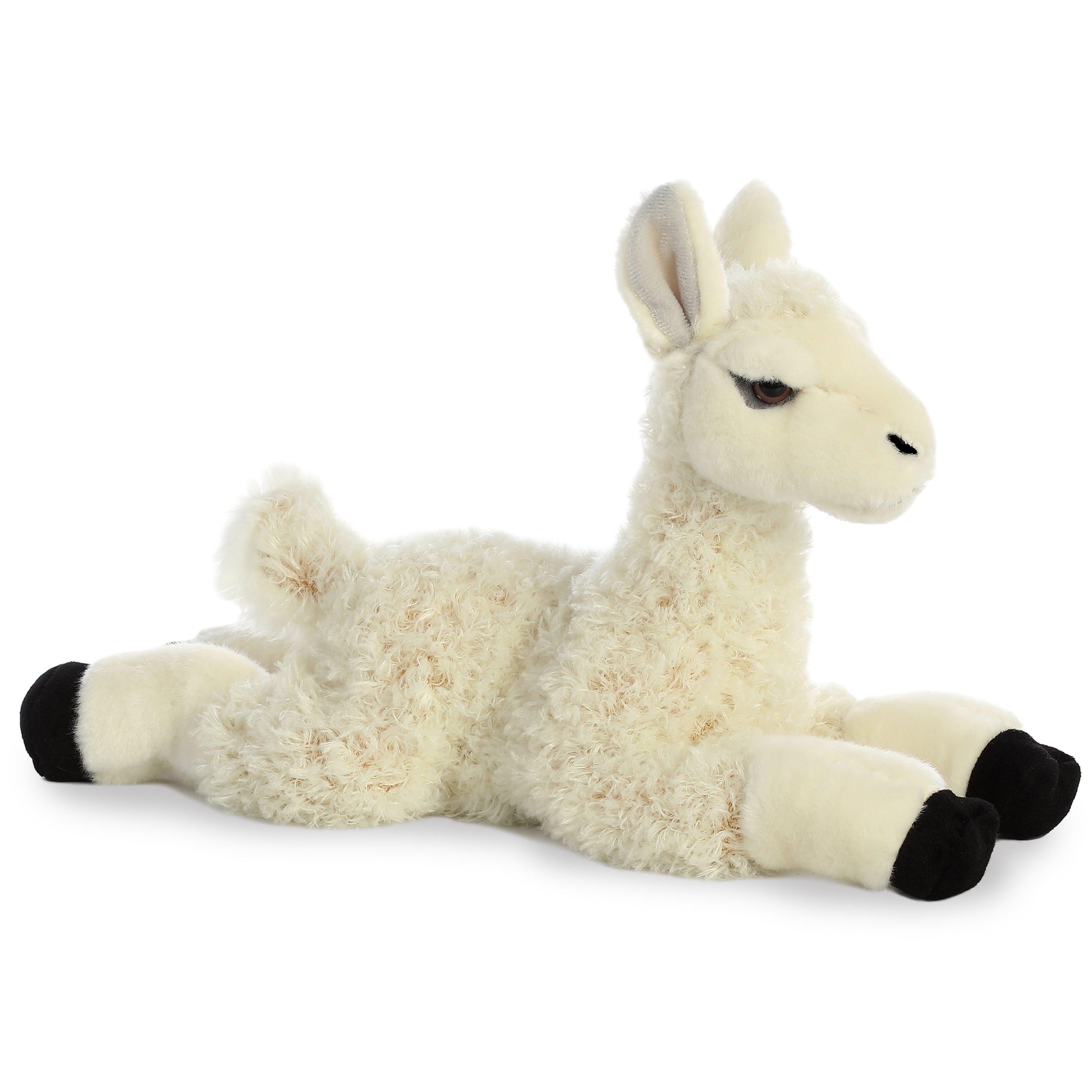 Aurora 12" White Plush Llama with Black Hooves