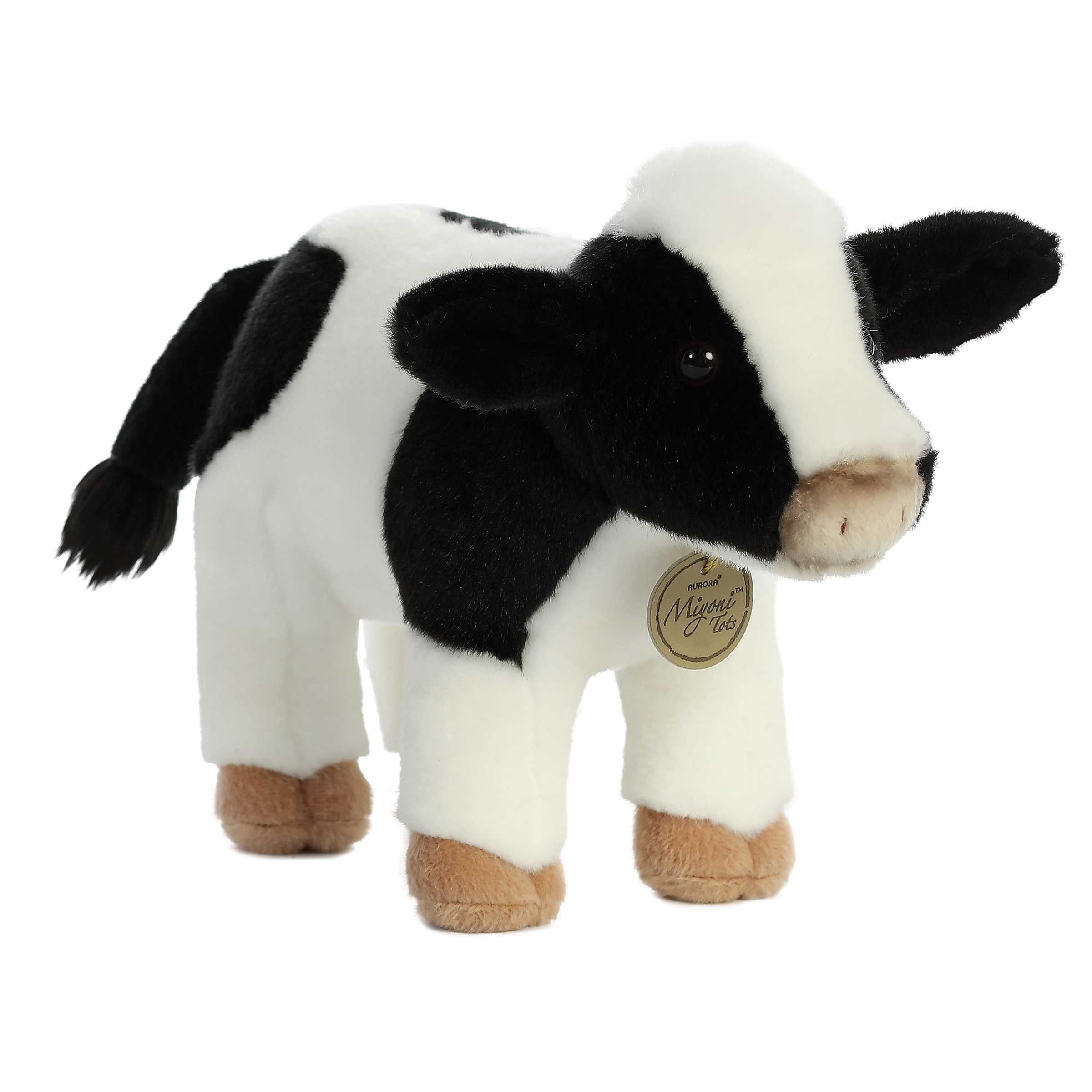 Realistic Stuffed Highland Cow 10 Inch Miyoni Plush, Aurora
