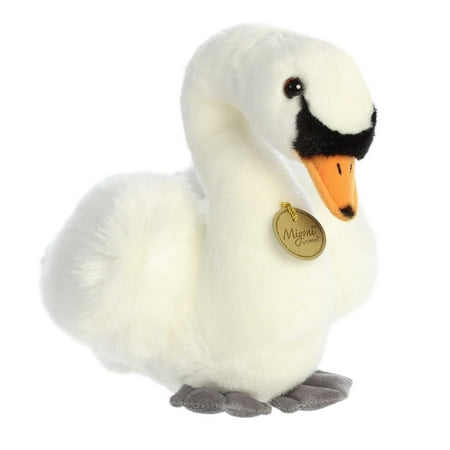 Aurora - Medium White Miyoni - 9.5" Swan - Realistic Stuffed Animal