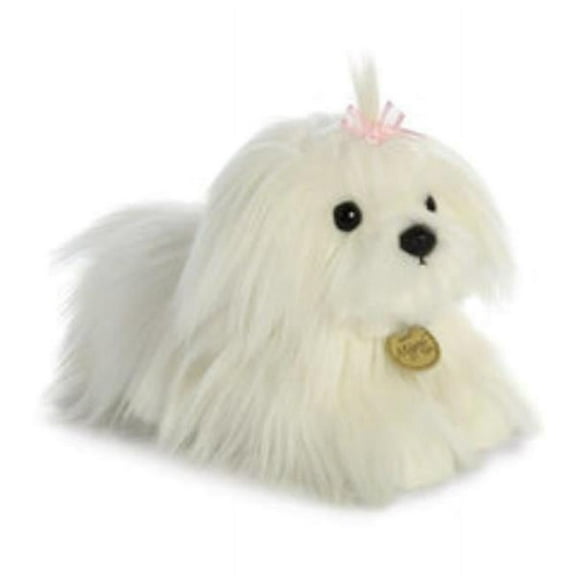 Aurora - Medium White Miyoni Tots - 9" Maltese Puppy - Adorable Stuffed Animal