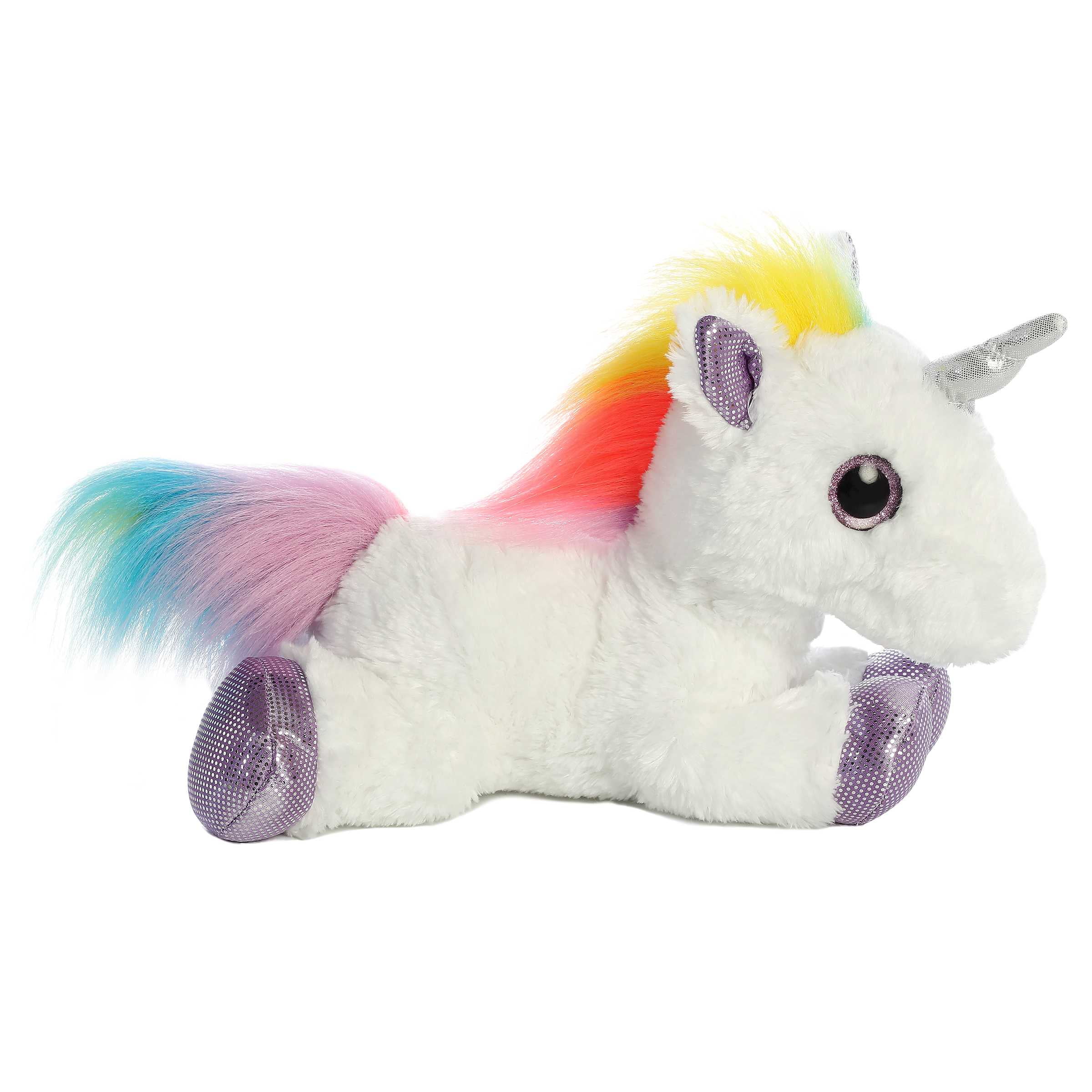 AURORA WORLD Sparkle Tales RAINBOW UNICORN Stuffed Animal Plush by Aurora, 12" Long, 31571