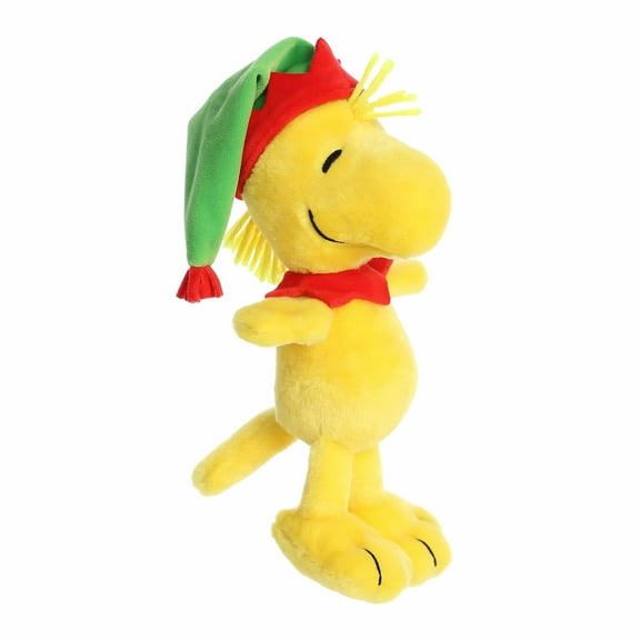 Aurora - Medium Yellow Festive Stuffed Animal - 10" Elf Woodstock - Peanuts