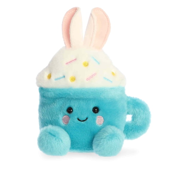 Aurora - Mini Blue Adorable Stuffed Animal - 6" Lopi Bunny Latte - Palm Pals
