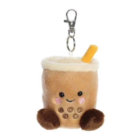 Aurora - Mini Brown Adorable Clip-On - 4" Milky Tea Boba - Palm Pals