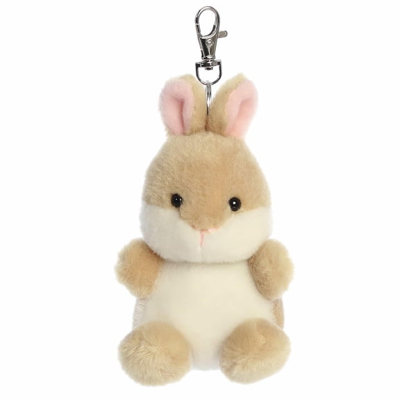Aurora® Adorable Palm Pals™ Ella Bunny™ Clip-On- Fun Collectible Plush For Kids and Adult Collectors - Perfect For Backpacks and Birthday Gifts - Brown 4 Inches