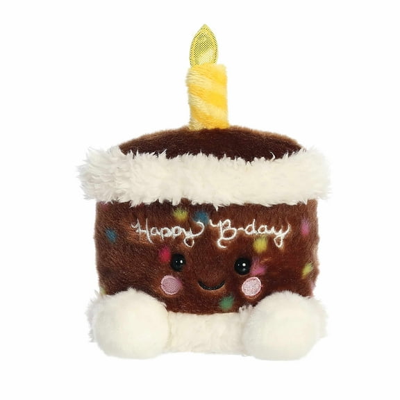 Aurora - Mini Brown Adorable Stuffed Animal - 5.5" Choco B'day Cake - Palm Pals