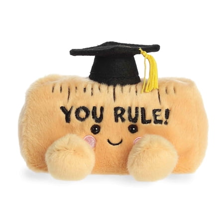 Aurora - Mini Brown Adorable Stuffed Animal - 5.5" You Rule Ruler - Palm Pals