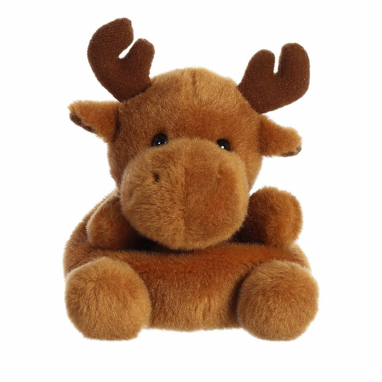 Aurora Cute Winter Stuffy Cinnamon Moose Plush Toy, Brown