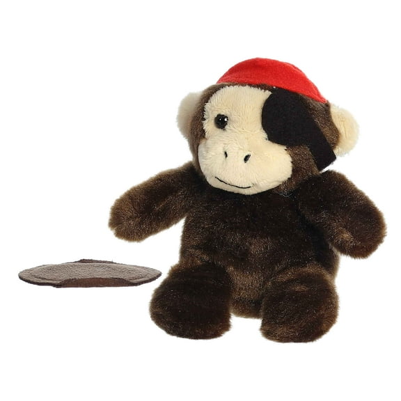 Aurora - Mini Brown Shoulderkins - 3.5" Cheeky Buccaneer Monkey - Adorable Stuffed Animal