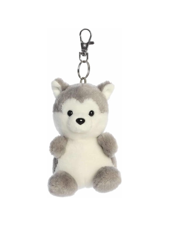 Aurora Palm Pals Busky Husky Clip-On 4-Inch Stuffed Animal Plush